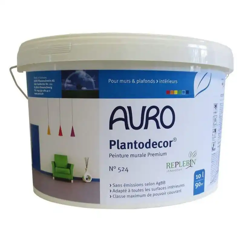 Peinture murale premium Auro Plantodecor n°524 10L intérieure blanche