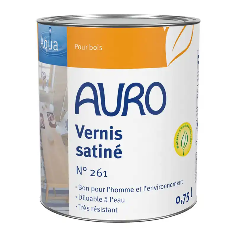 Vernis satiné Auro n°261 0,75L sans solvant pour bois
