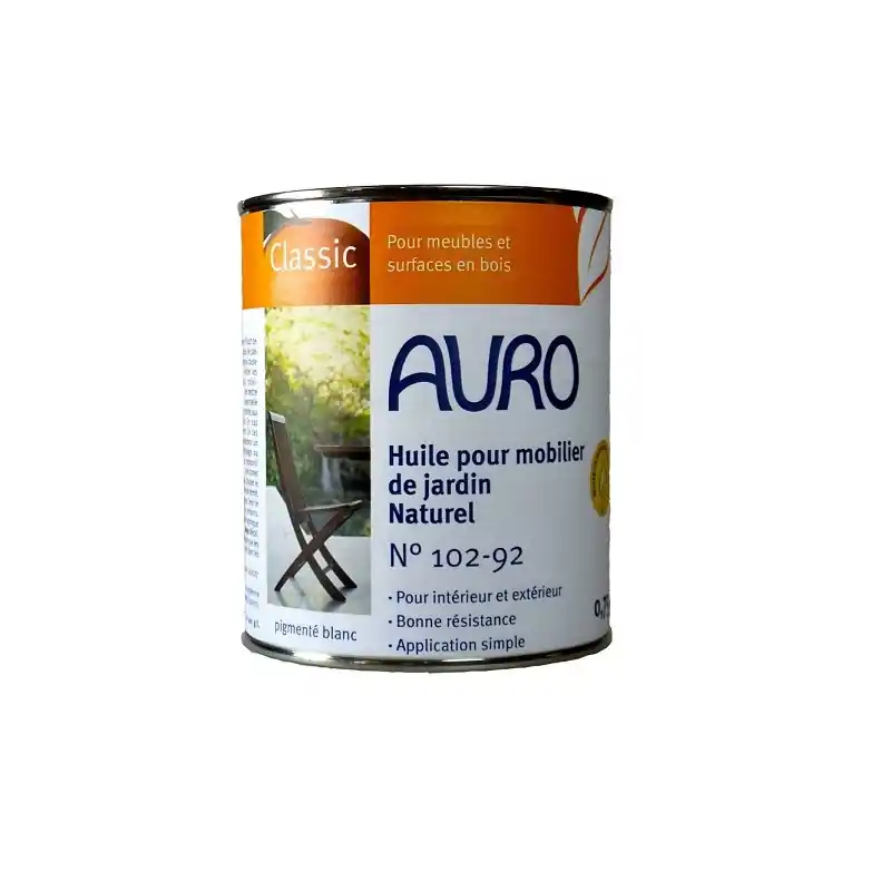 Huile pour mobilier de jardin Auro n°102-92 0,75L ton naturel blanchi