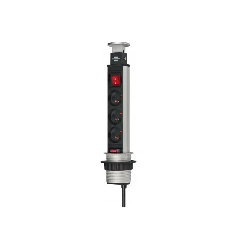 Multiprise Brennenstuhl Tower Power encastrable 3 prises 2m de câble