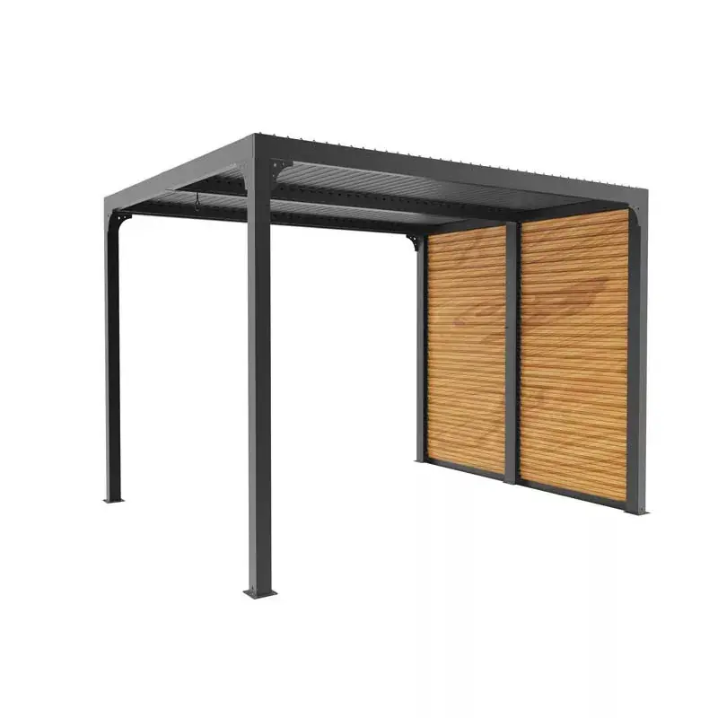 Pergola Habrita Foresta PER2430VBBI alu 7,2m2 avec ventelles latérales