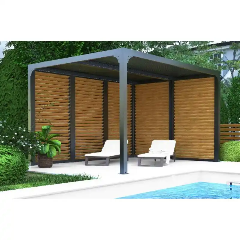 Pergola Habrita Foresta PER36VB30VBBI 2 côtés à ventelles amovibles