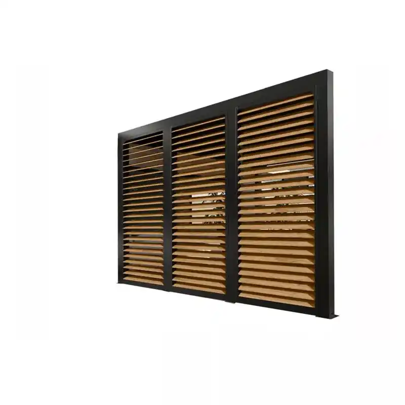 Ventelles alu Habrita Foresta PERBIV36B imitation bois pour côté 3,60m