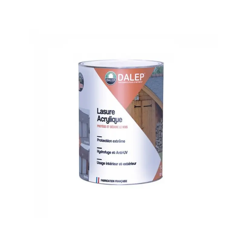 Lasure acrylique bois Dalep pot de 1L chêne foncé protection extrême