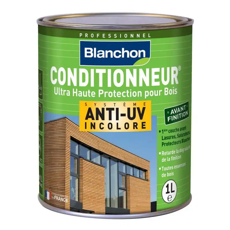 Conditionneur anti-UV Blanchon 4106608 bidon 1L incolore pour bois