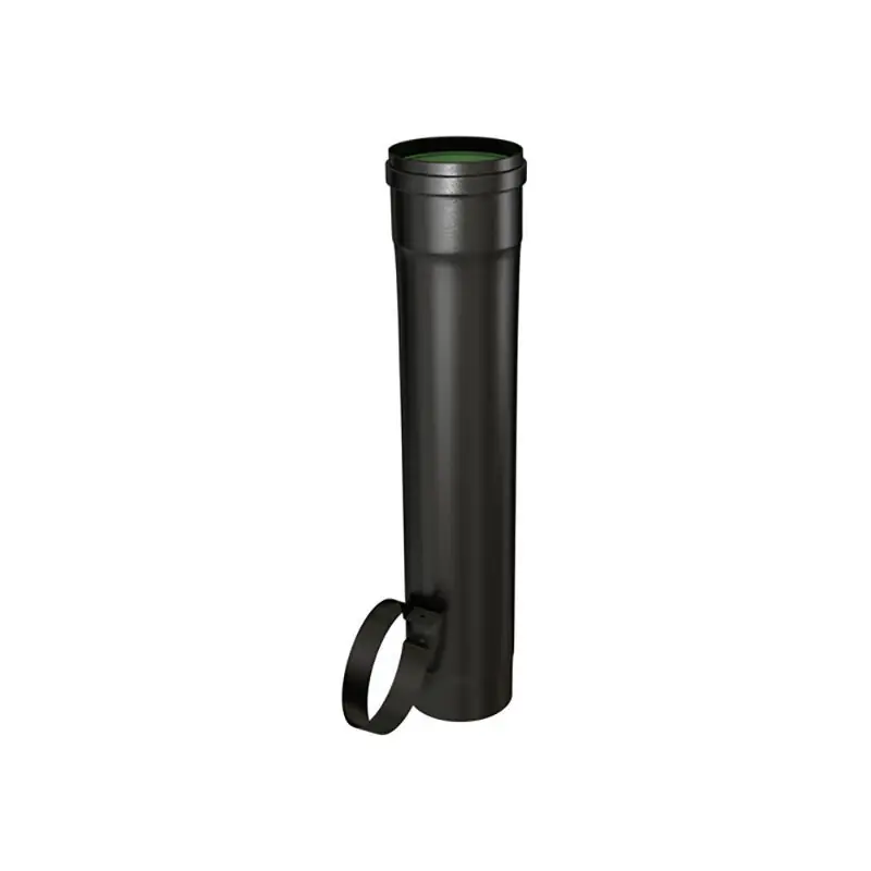 Tuyau coulissant TEN 348549 émail noir mat 50cm D80mm avec bague