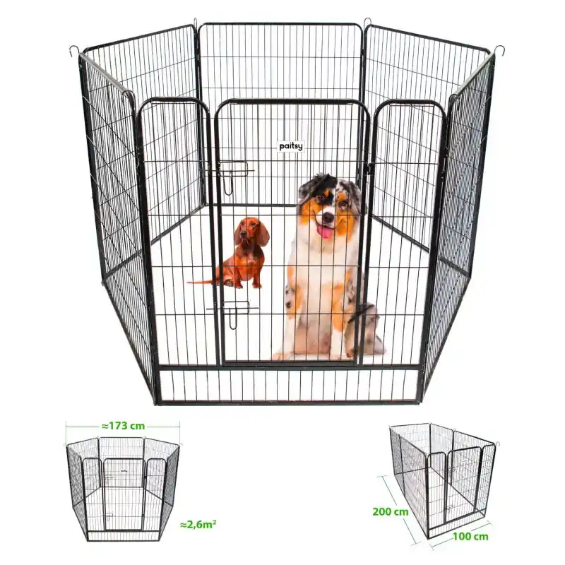 Enclos en métal Gardeo100x120x6 pour chiens, chiots, chatons et rongeurs
