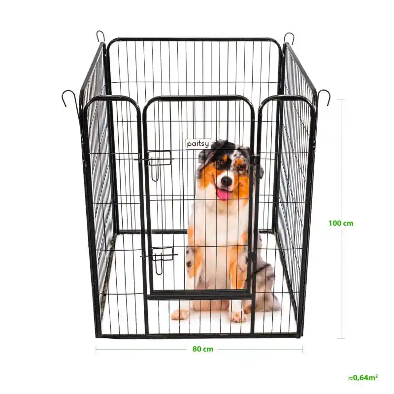 Enclos en métal Gardeo80x100x4 pour chiens, chiots, chatons et rongeurs