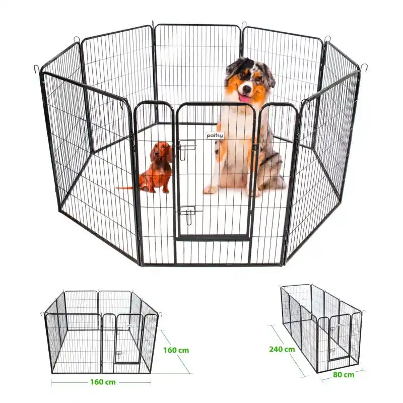 Enclos en métal Gardeo80x100x8 pour chiens, chiots, chatons et rongeurs