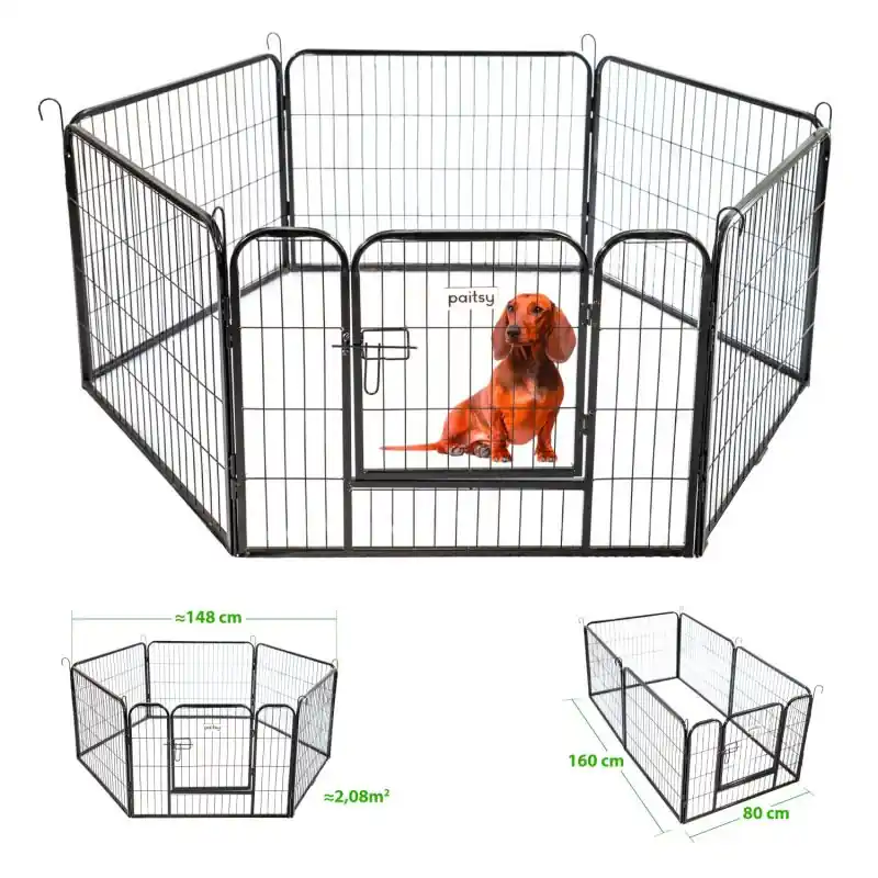 Enclos en métal Gardeo80x60x6 pour chiens, chiots, chatons et rongeurs