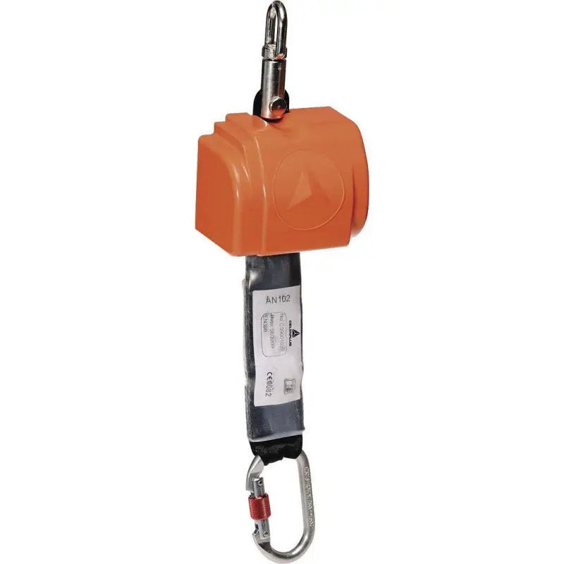 Antichute Delta Plus Minibloc AN102 avec mousqueton AM002 2,5m orange