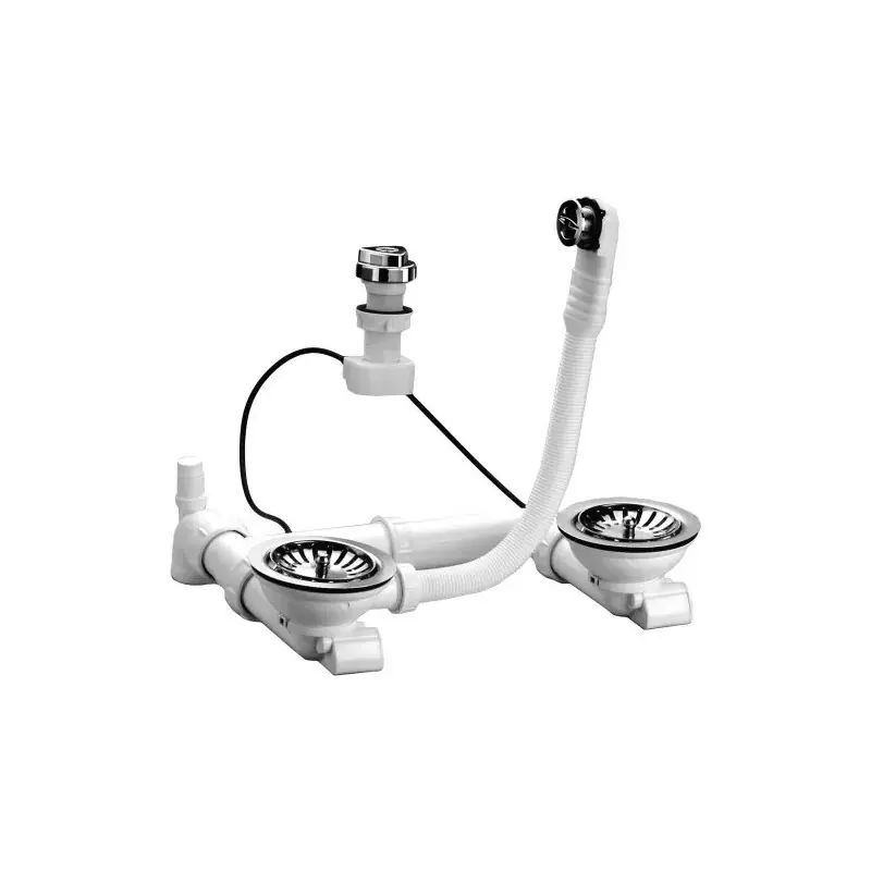 Bonde d‘évier Nicoll 204115 D114 automatique double commande blanc