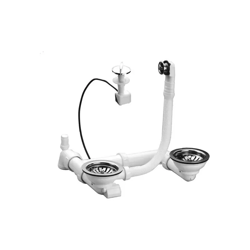 Vidage Nicoll 224045 pour évier 2 bacs D90mm automatique et manuelle