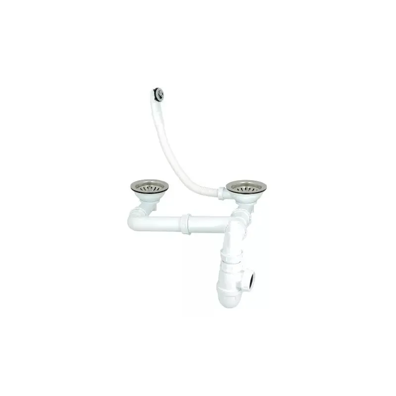 Vidage Nicoll 224316 pour évier 2 bacs D90mm panier commande manuelle