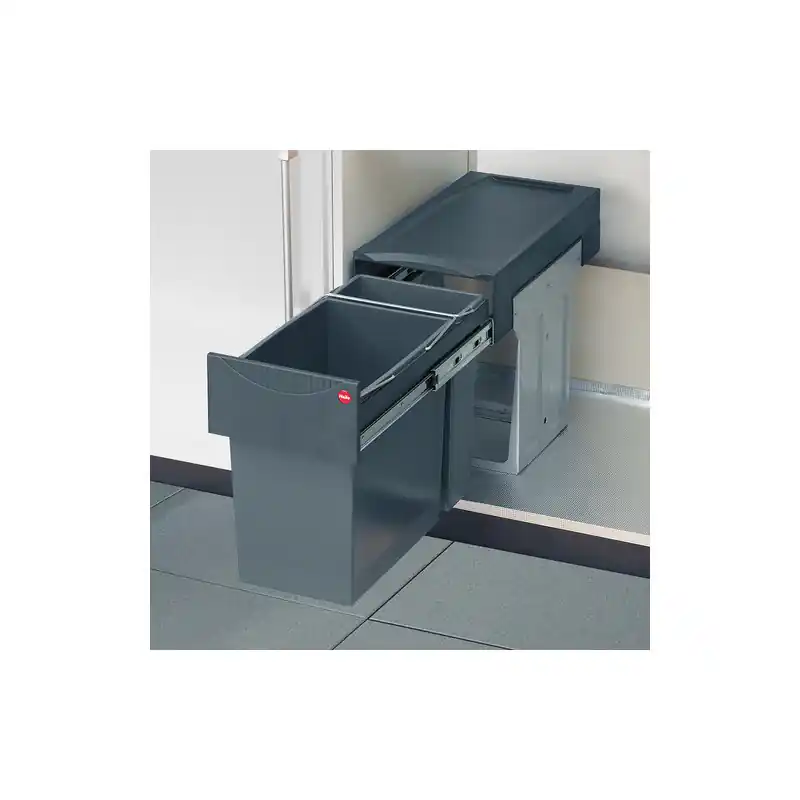 Poubelle de cuisine Hailo Tandem 31L encastrable 2 bacs amovibles