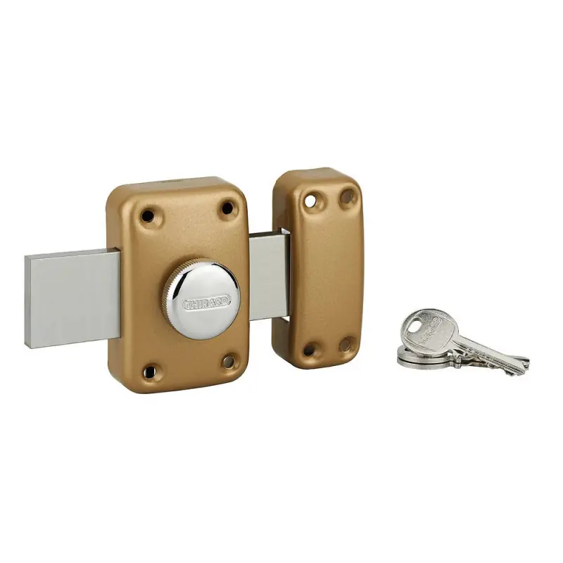 Verrou à bouton Thirard Apache cylindre 40mm pêne 160mm 3 clés