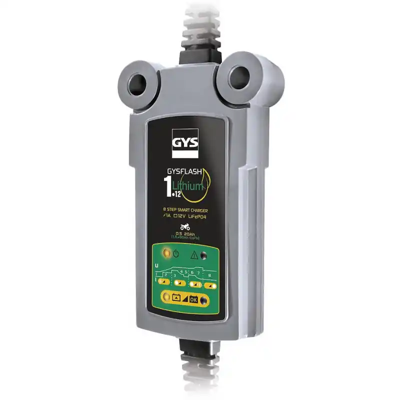 Chargeur moto Gys Gysflash Lithium 1.12 1A 12V capacité 50Ah
