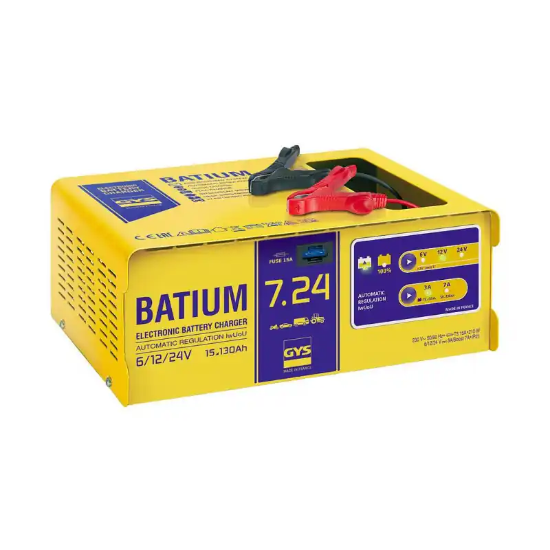 Chargeur batterie Gys Batium 7.24 automatique 6-12-24V 15 à 130Ah