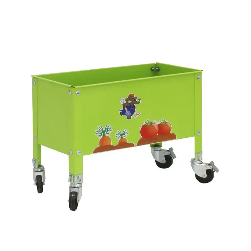 Jardinière Simon Rack Urban Kid mobile en métal verte 60l