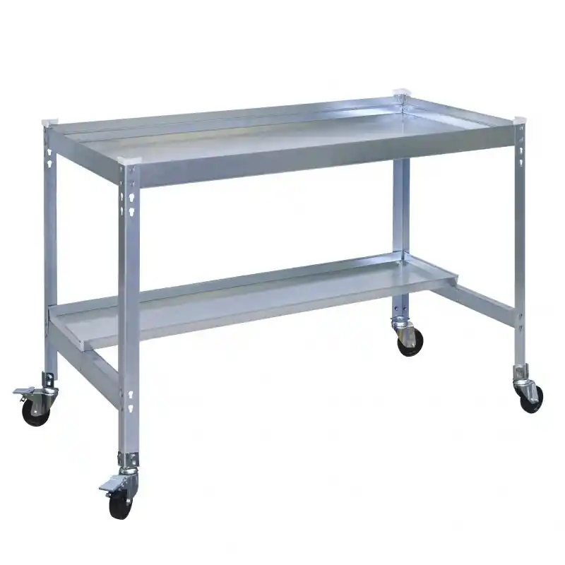 Table de préparation Simon Rack Desk mobile 150x60cm gris galvanisé