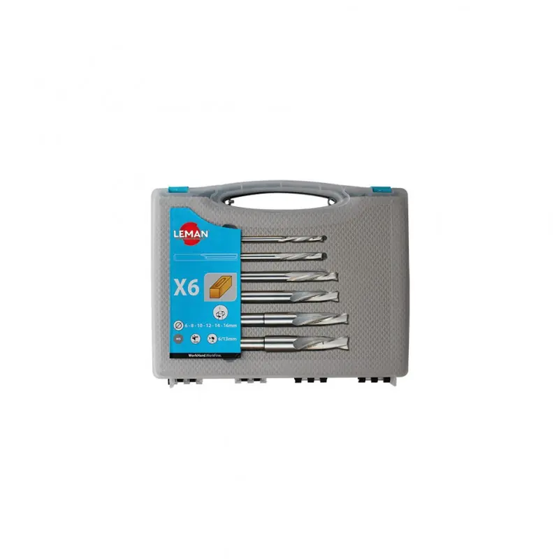 Déstock - Reconditionné Leman - Coffret 6 Meches à Mortaiser Acier Coupe Helicoidale / Rotation Gauche