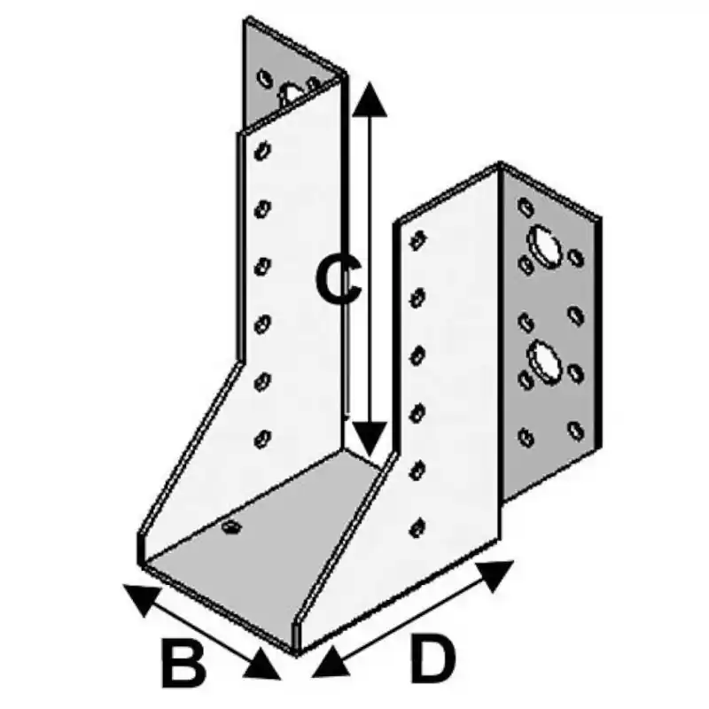 50 Sabots à ailes extérieures Alsafix SE064128 64 x 128 x 2,0mm