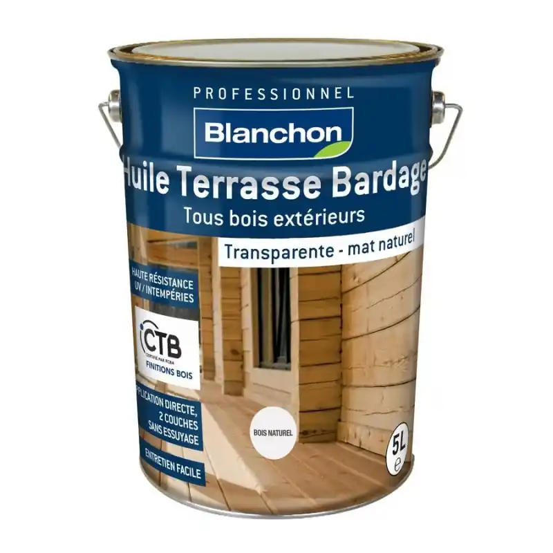 Huile terrasse bardage Blanchon 5L bois grisé