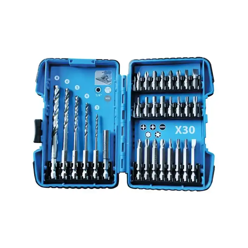Coffret embouts et forets métal Leman 1/4" 30 pièces