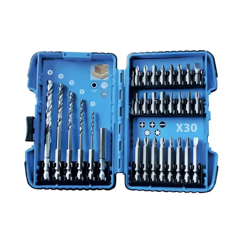 Coffret embouts et forets bois Leman 1/4" 30 pièces