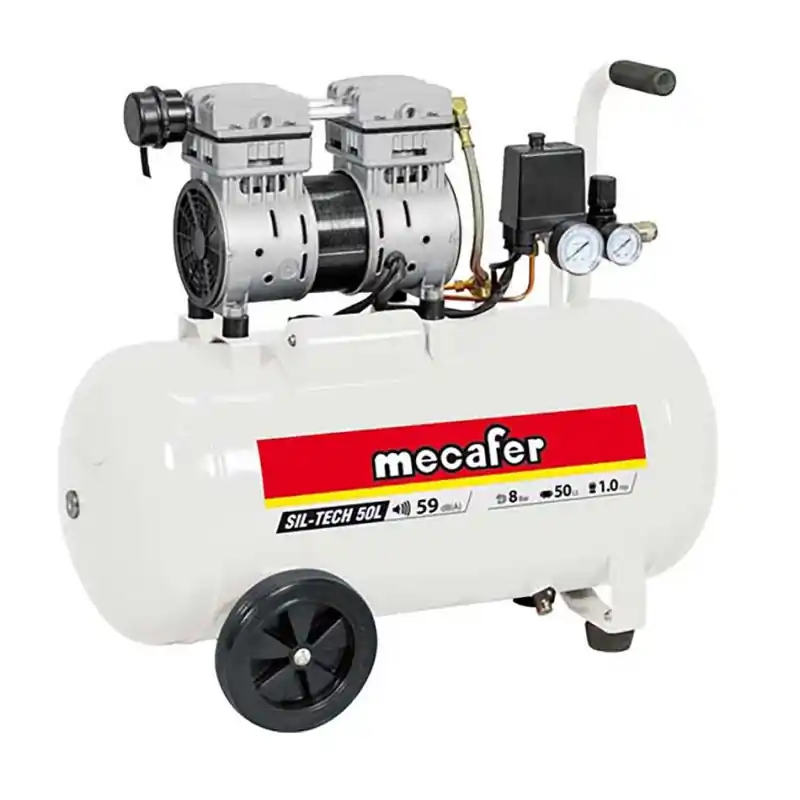 Compresseur silencieux Mecafer 50L 1HP 65L/min