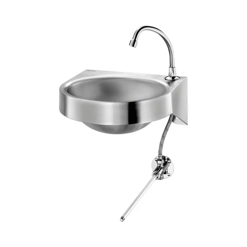 Lave-mains mural Delabie Genou inox 304 poli satiné