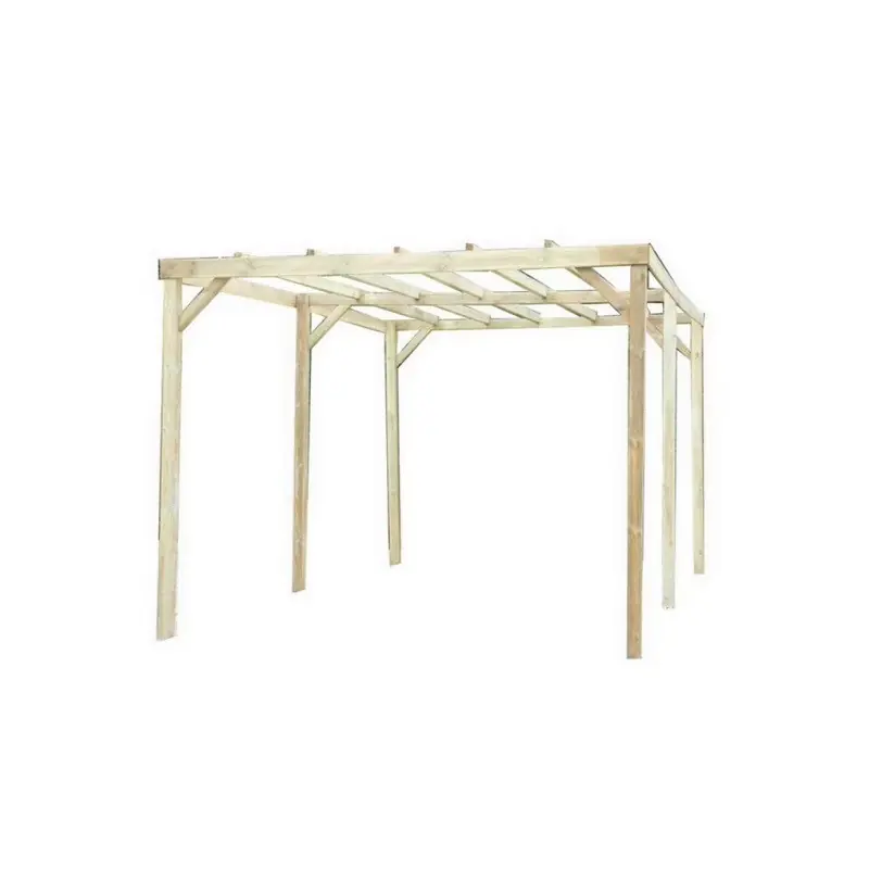 Carport autoclavé Habrita CAR3050A2 15m2 toit plat sans couverture