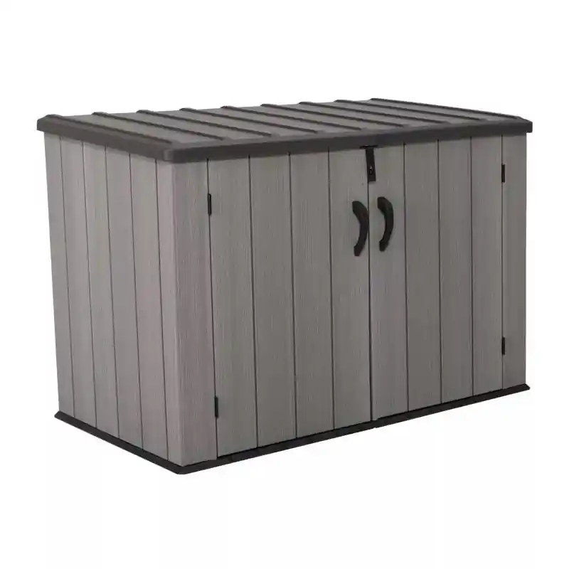 Coffre de jardin Habrita AP1910BO résine imitation bois 2,72m3 double porte