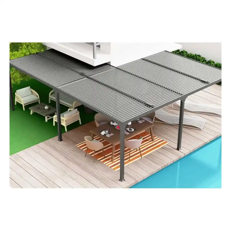Pergola bioclimatique Habrita PER6170BI alu XXL 32,63m2 forme en L