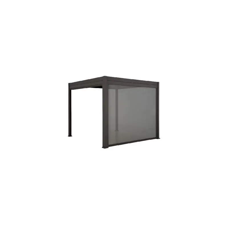 Store déroulant latéral Habrita PERBIELECR40 pour pergola bioclimatique motorisée côté 4m gris