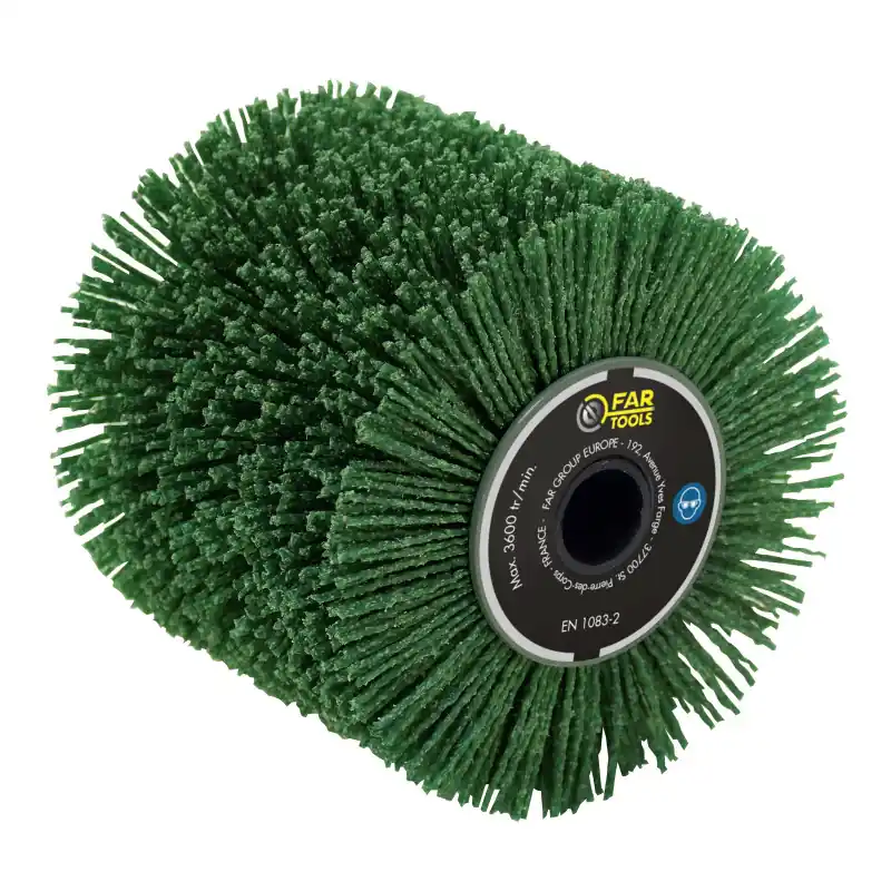 Brosse nylon Fartools A36 D120mm Gr 36 vert pour nettoyer et décrasser
