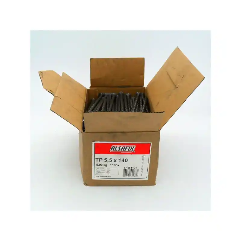 5 kg de pointes Alsafix TP CT 5,5x140 tête plate carré torsadée