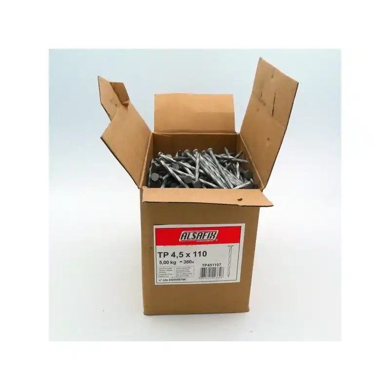 5 kg de pointes Alsafix TP CT HDG 4,5x110 tête plate carré torsadée