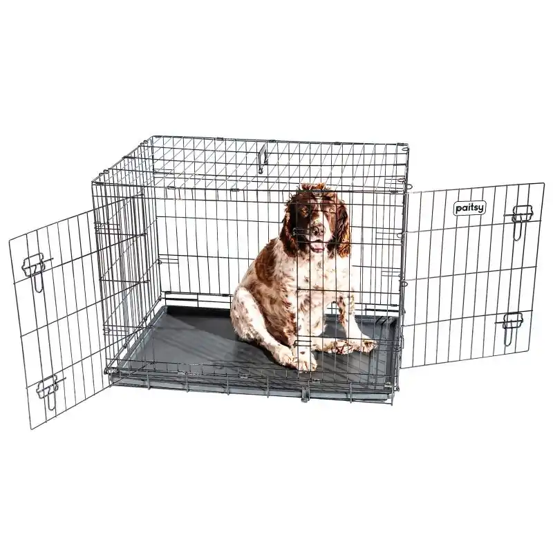 Cage pour chien FortressooL, 90x60x67cm, pliable, 2 portes, Paitsy