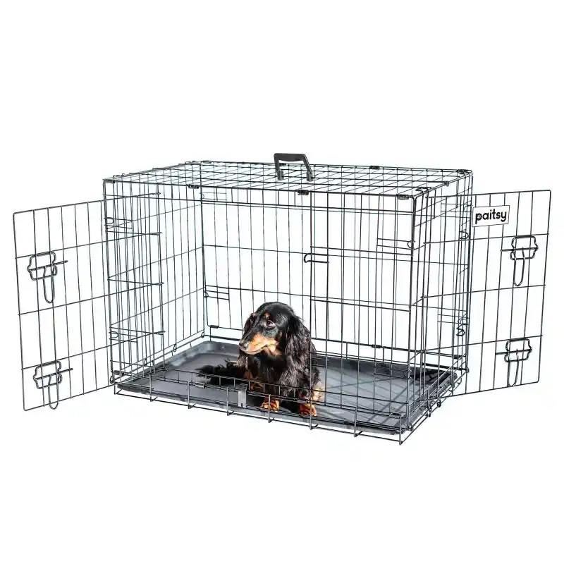 Cage pour chien FortressooM, 75x47x54cm, pliable, 2 portes, Paitsy