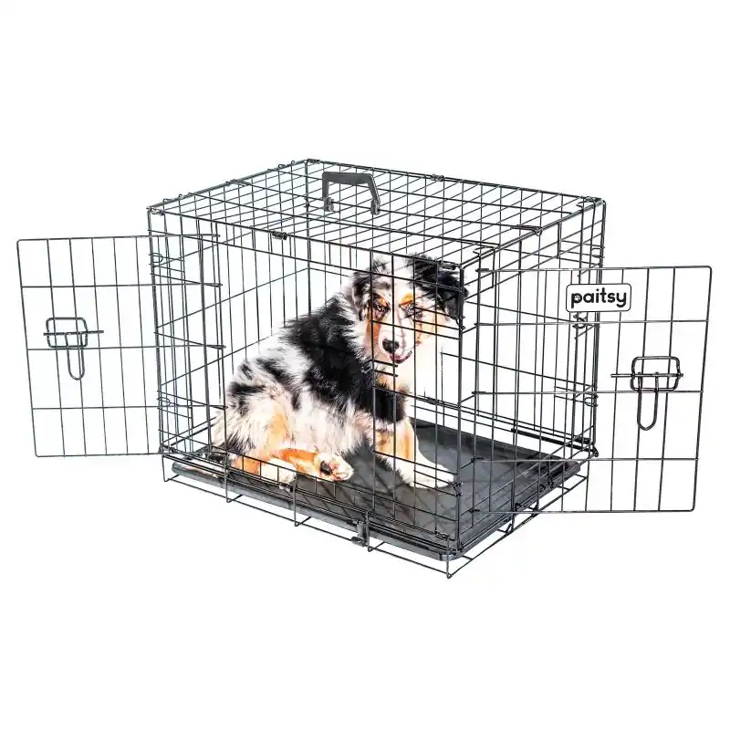 Cage pour chien FortressooS, 60x43x49cm, pliable, 2 portes, Paitsy