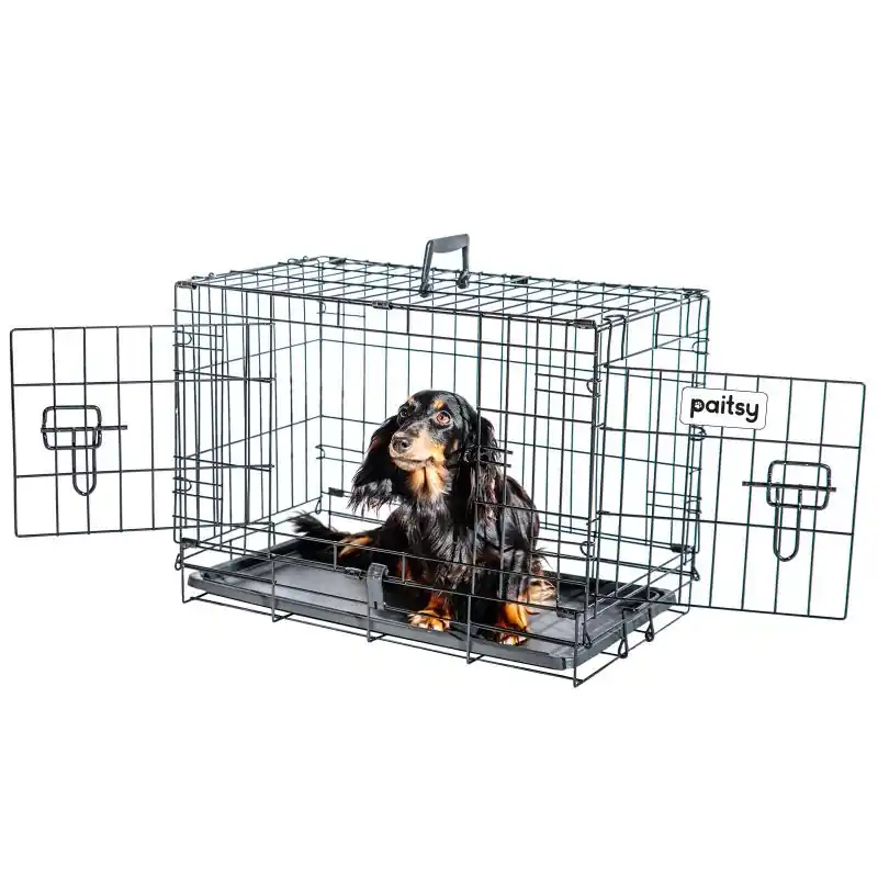 Cage pour chien FortressooXS, 56x33x41cm, pliable, 2 portes, Paitsy