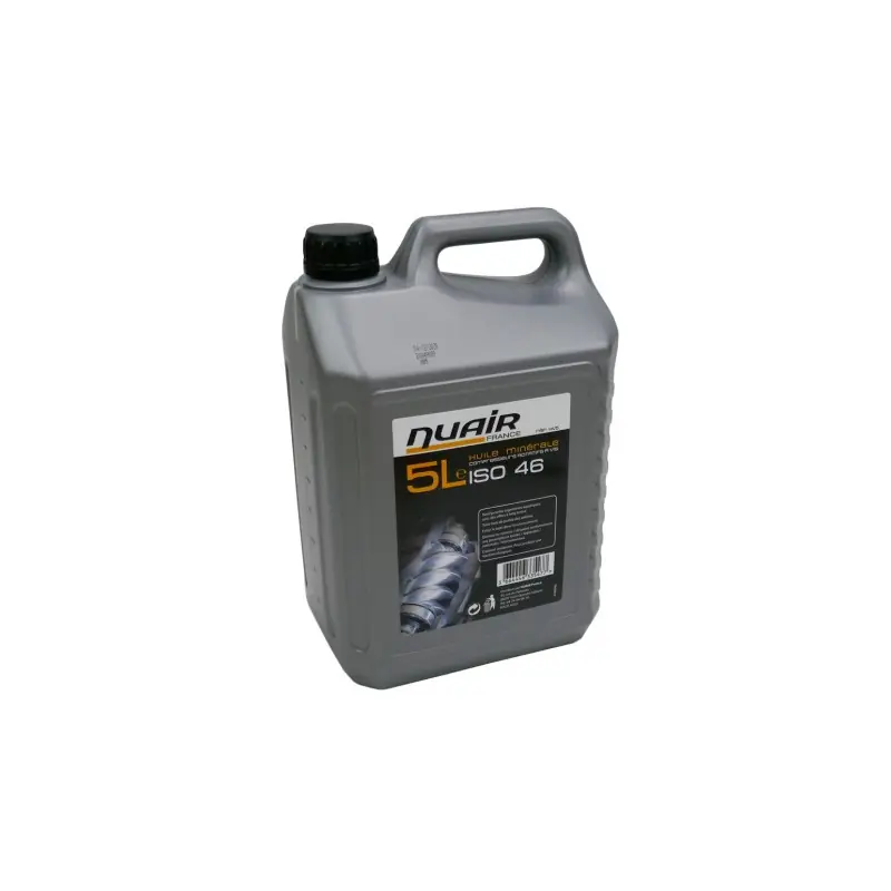 Huile minérale Nuair HV5 ISO 46 pour compresseurs à vis 5 litres