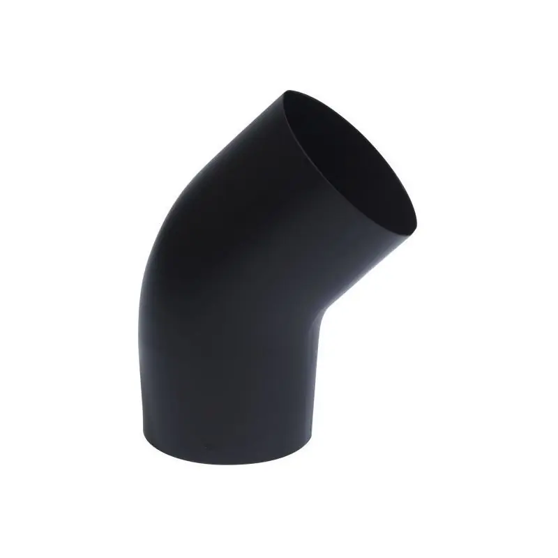 Tuyau coudé TEN en acier émail noir 45° D125mm