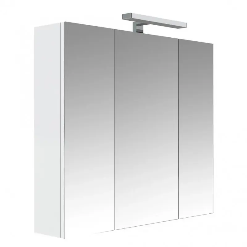 Armoire toilette JUNO éclairante 3 portes miroirs blanc brillant Allib