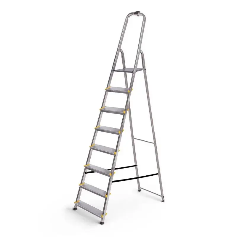 Escabeau 8 marches DURA alu pliable hauteur plateforme 162cm Hostrom