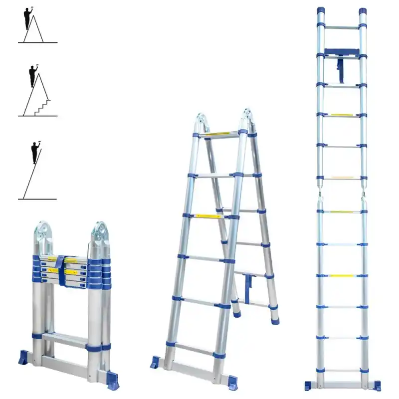 Échelle télescopique Stempakt 3,8m, hauteur travail max 4,7m Hostrom