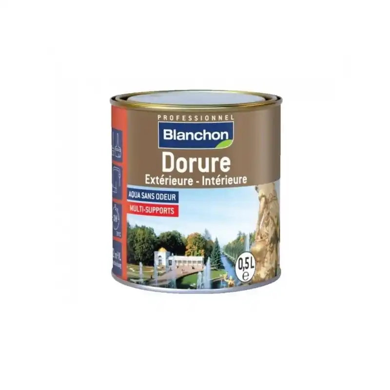 Peinture métallisée Blanchon Dorure Ext-Int or riche 0,5l