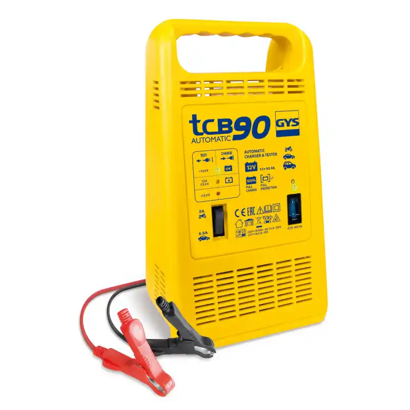 Chargeur de batteries Gys TCB 90 AUTOMATIC 12V avec testeur de batterie