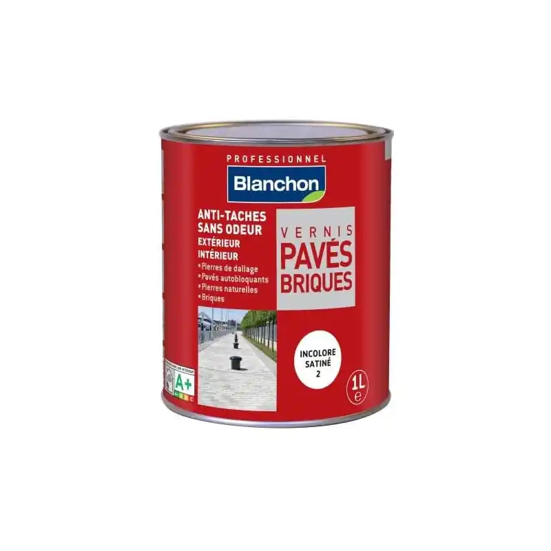 Vernis pavés briques Blanchon incolore satiné 1L